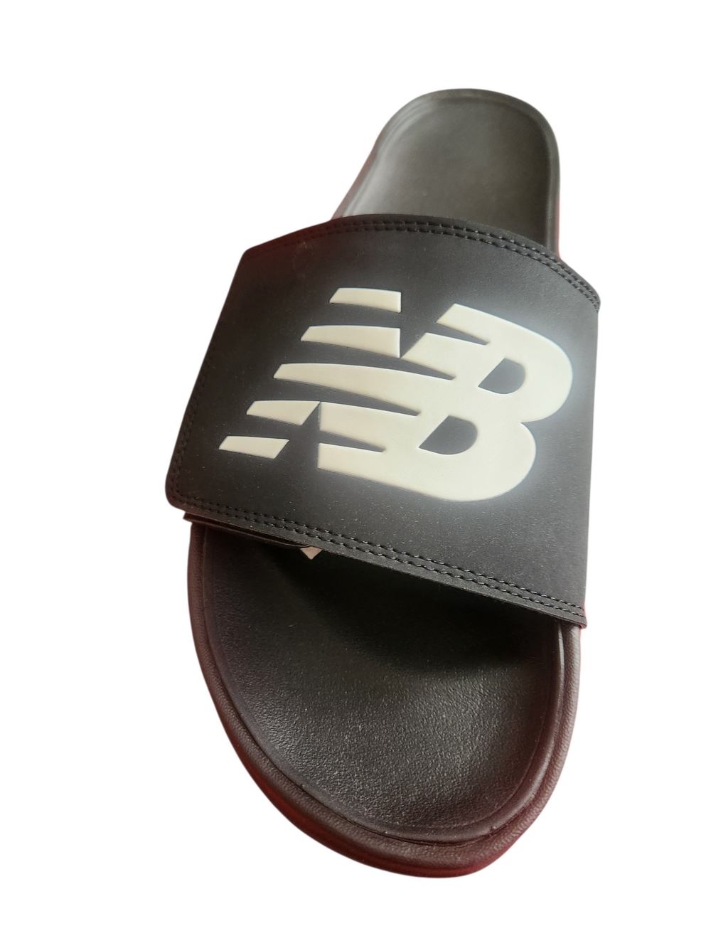 New Balance Black Slide Sandals with White NB Logo
